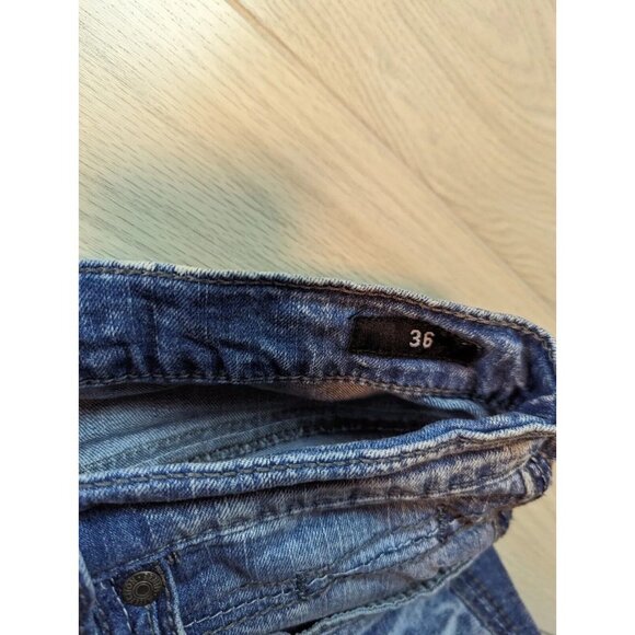 Affliction Black Premium Blake Mens Blue Jeans Denim Size 36 40x32 Distressed - Picture 9 of 12